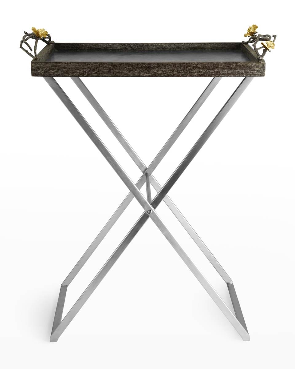 Butterfly Ginkgo Butler Tray Stand